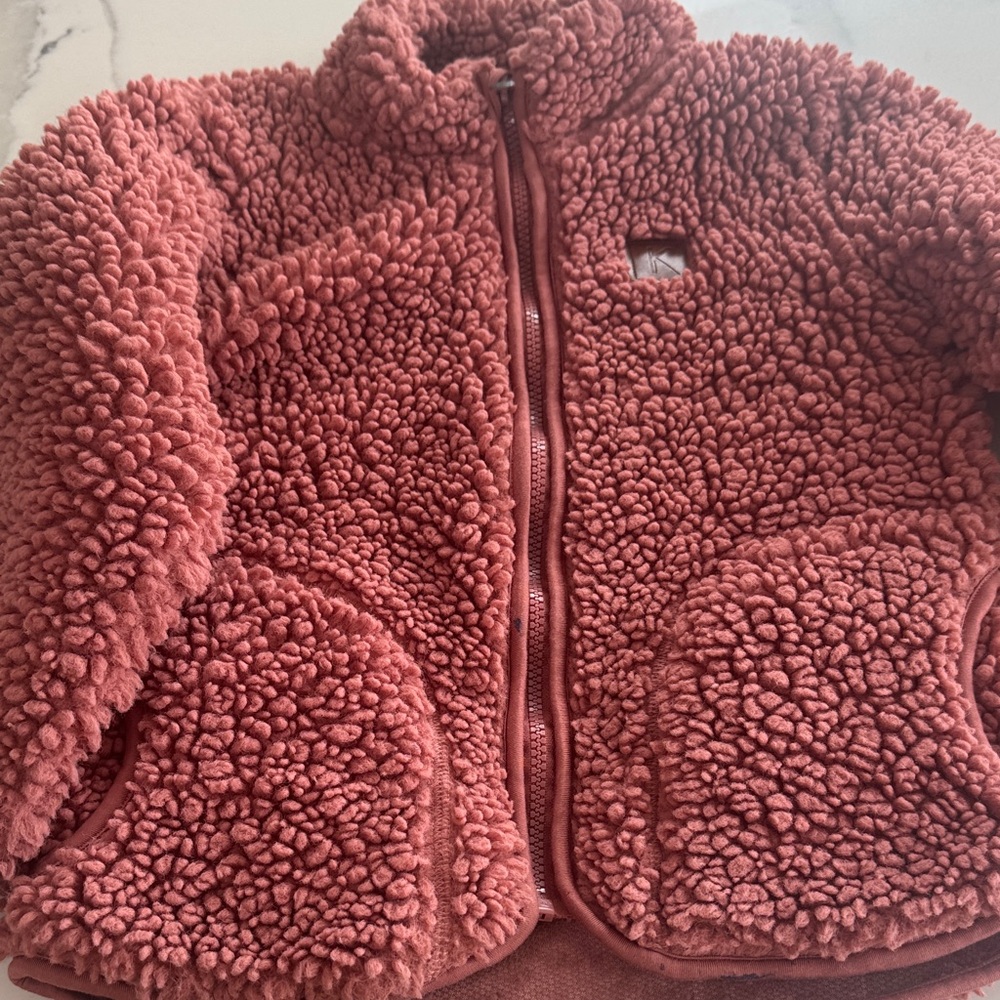 Kuling Cozy Teddy Sherpa Fleece Kids Jacket NWT | Dusty Pink Rose | Girls 6